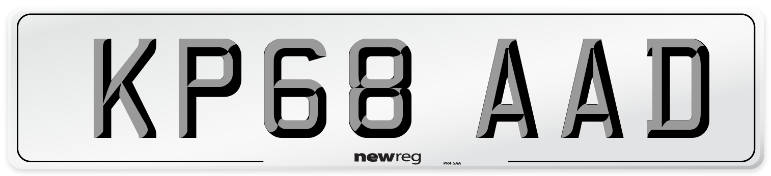 KP68 AAD Number Plate from New Reg